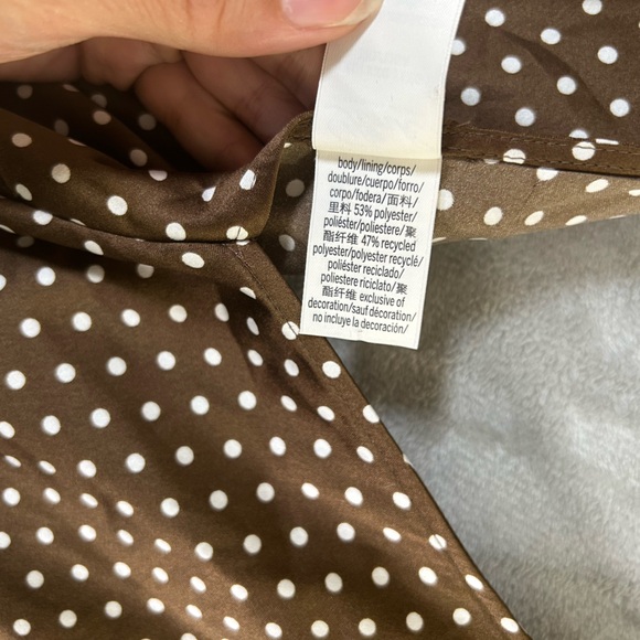 Pink by Frankie’s bikinis brown polka dot mini satin babydoll dress - Picture 9 of 12